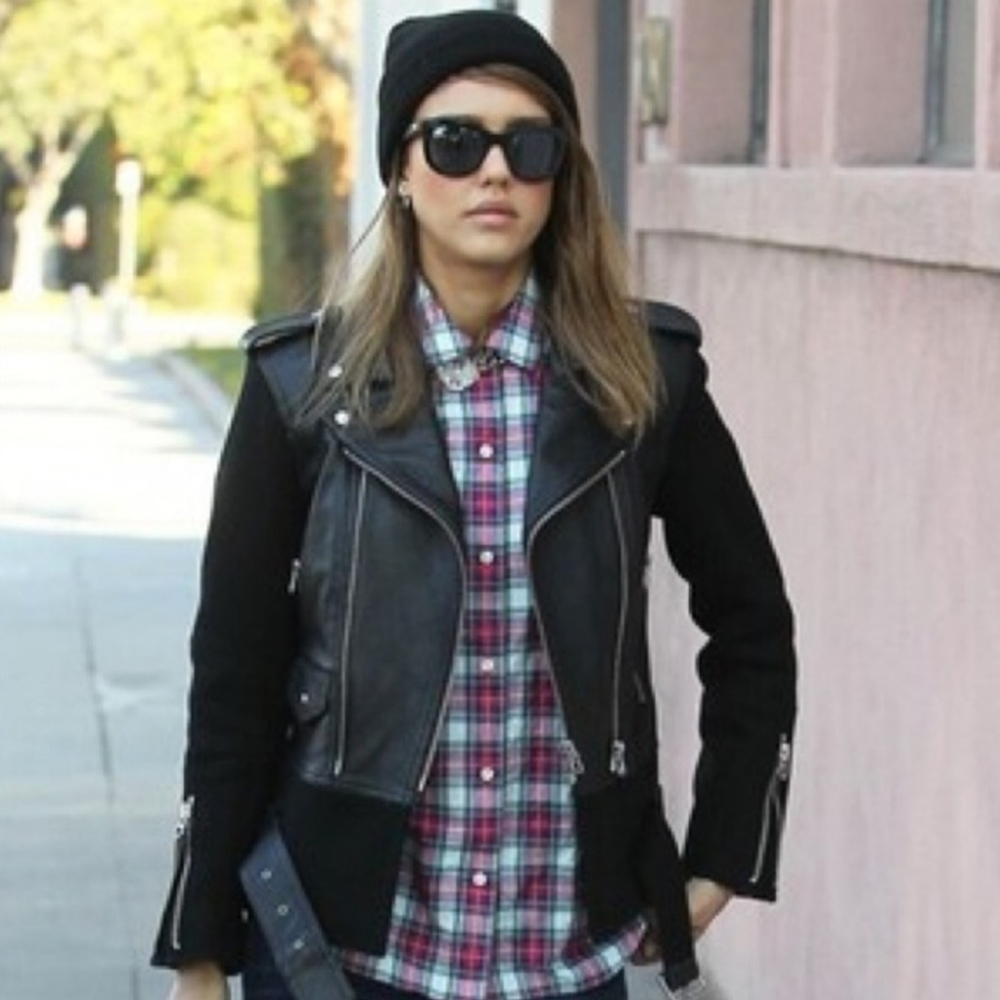 sandro combo leather jacket Size 1